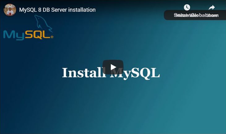 Sohams MySQL DB Server 8 Installation